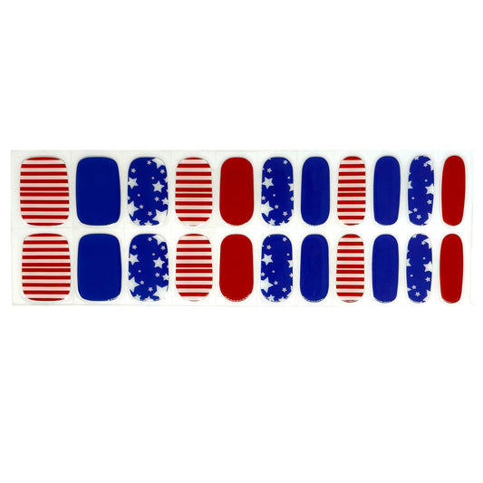 Stars & Stripes No Light Gel Nail Wraps (NLG)