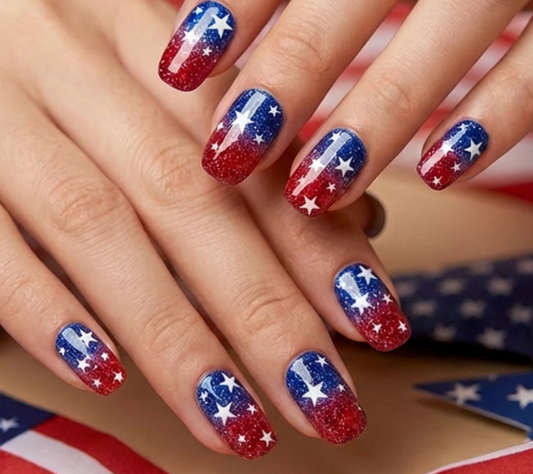 Stars of Liberty Nail Wraps (GLITTER)