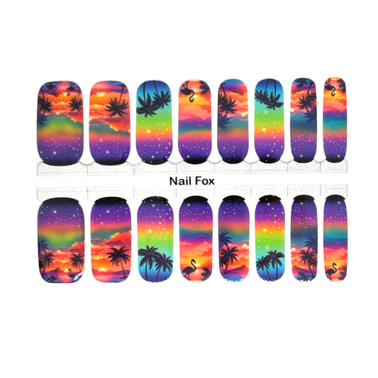 Tropical Sunset Exclusive Design Nail Wraps