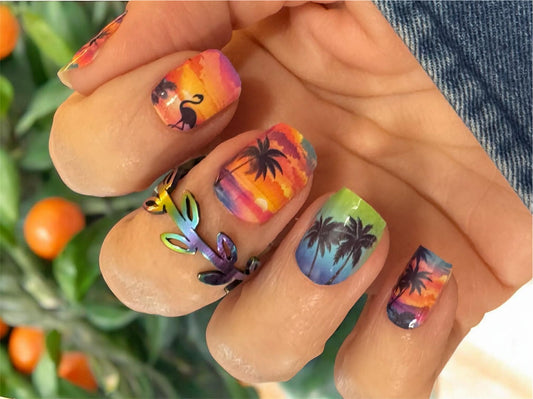 Tropical Sunset Exclusive Design Nail Wraps