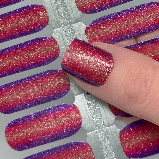 Tropicana Ombre Exclusive Design Nail Wraps (GLITTER)
