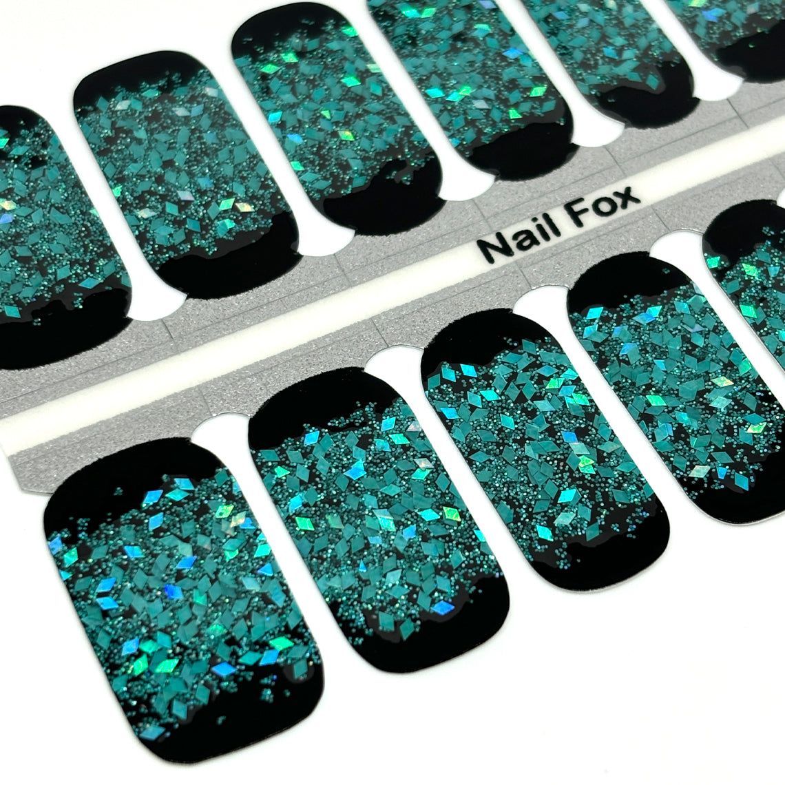 Turquoise Bling Exclusive Design Nail Wraps (HOLO GLITTER)