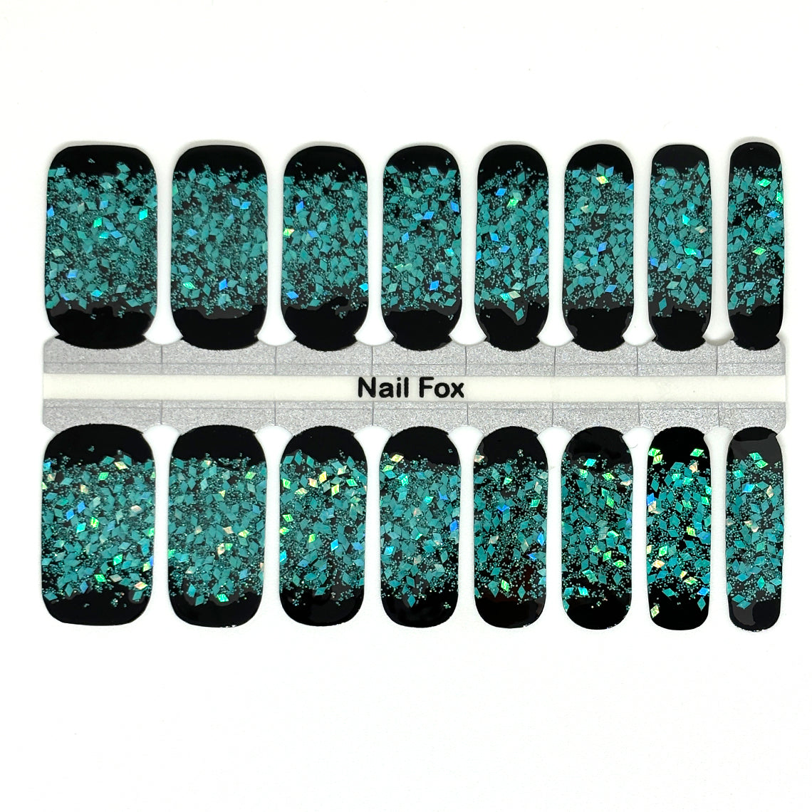 Turquoise Bling Exclusive Design Nail Wraps (HOLO GLITTER)