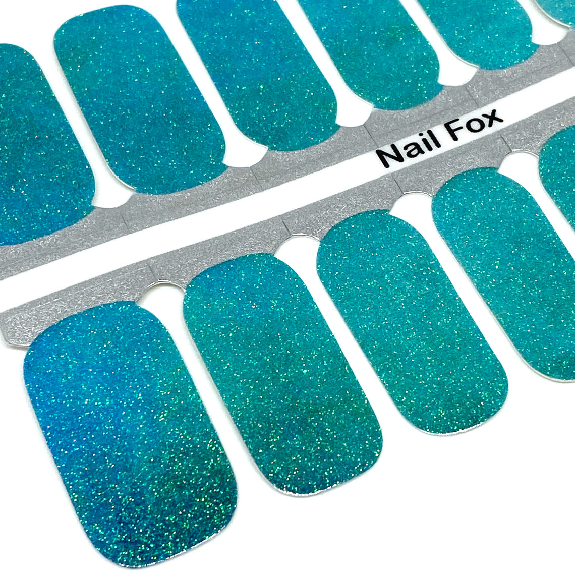 Turquoise Glitter Nail Wraps