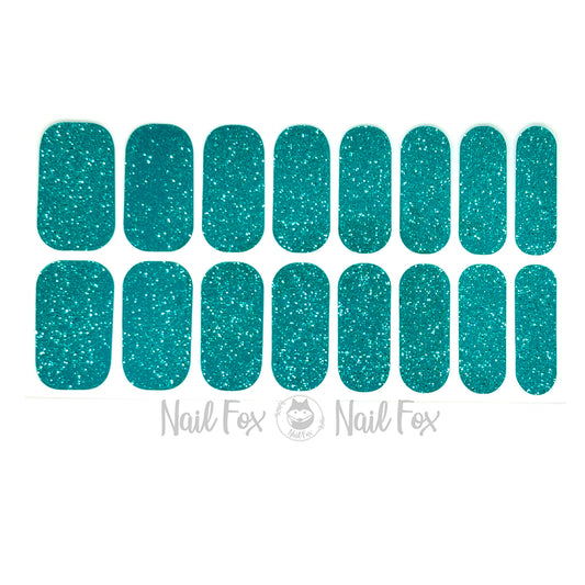 Turquoise Tide Glitter Nail Wraps