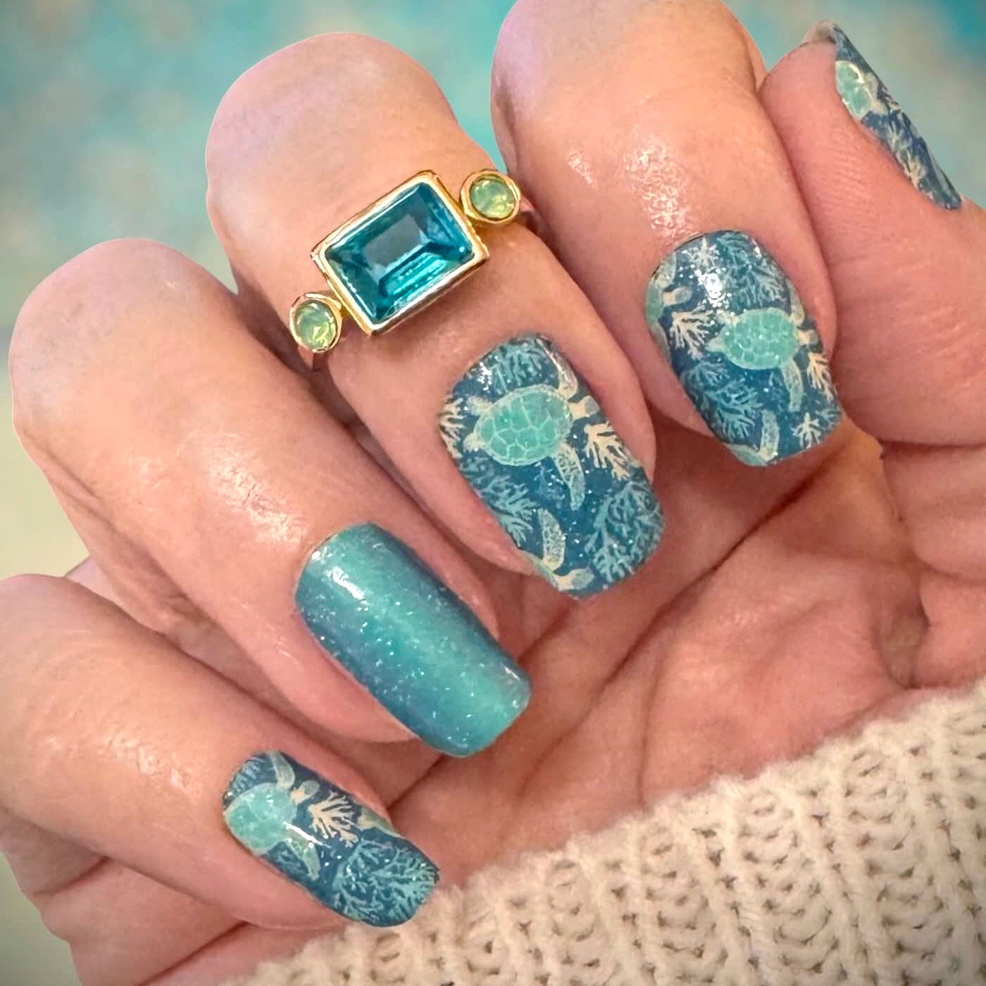 Turtle Tide Exclusive Nail Wraps (SUBTLE GLITTER)