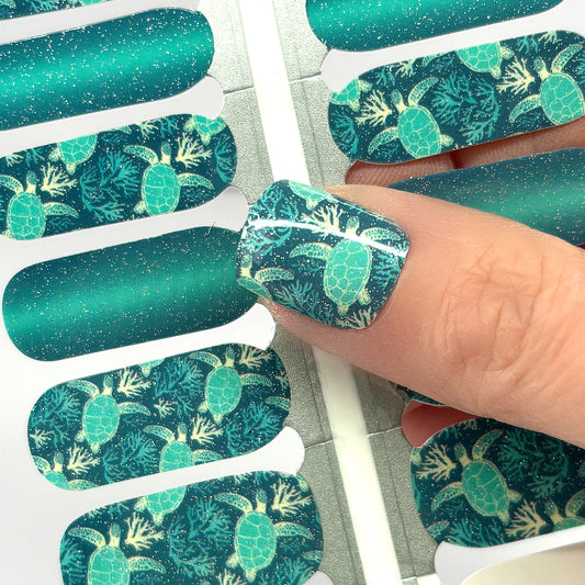 Turtle Tide Exclusive Nail Wraps (SUBTLE GLITTER)