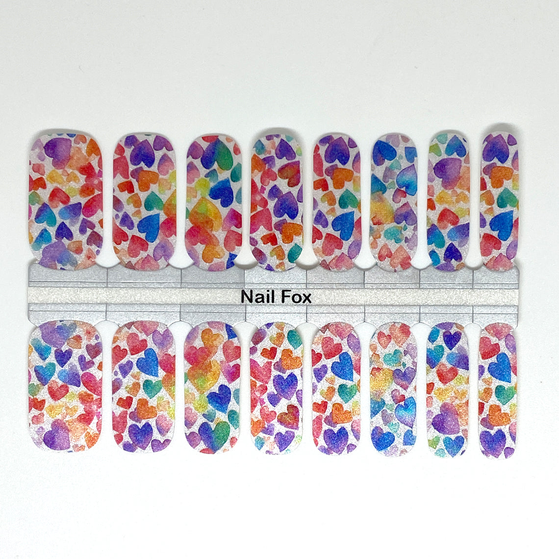 Watercolor Hearts Exclusive Design Nail Wraps (PEARL)