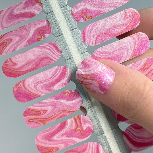 Watermelon Swirl Nail Wraps