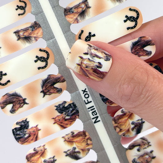 Western Horses Exclusive Design Nail Wraps