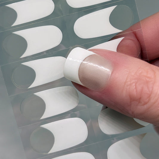 White French Tips No Light Gel Nail Wraps (NLG)