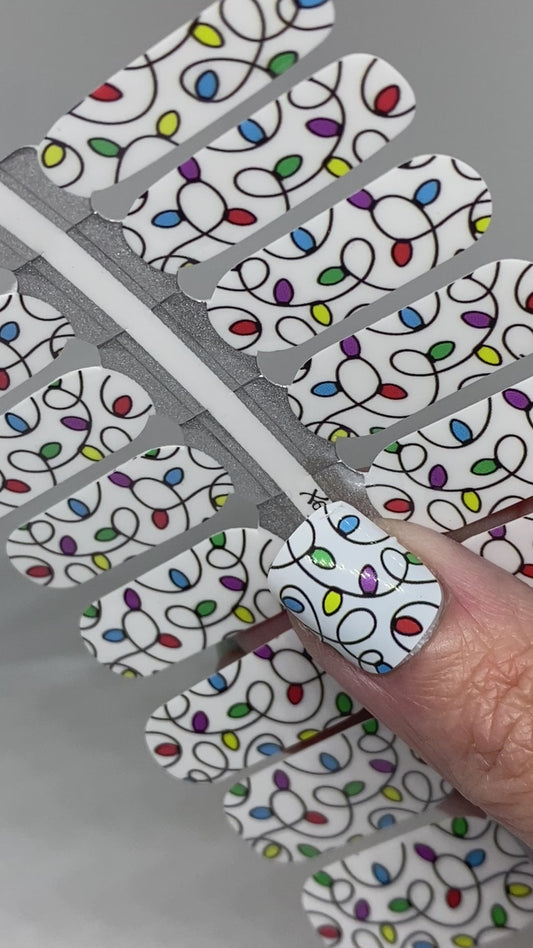 Christmas Lights Exclusive Design Nail Wraps