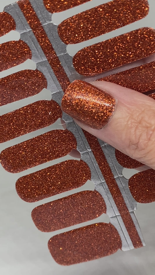 Pumpkin Glitter Nail Wraps