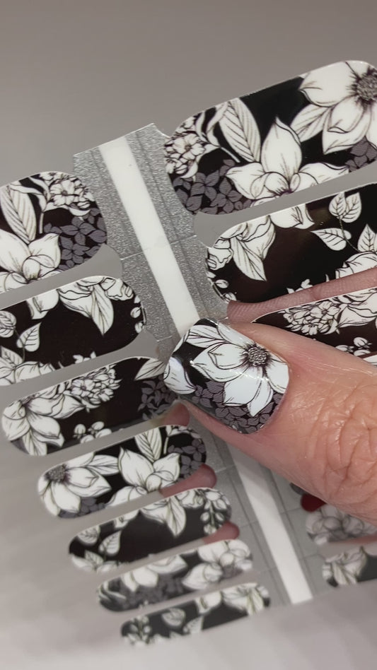 Midnight Bloom Nail Wraps
