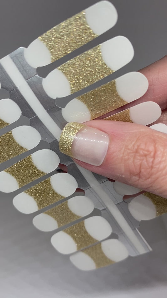 Gold Glitter Tips Nail Wraps