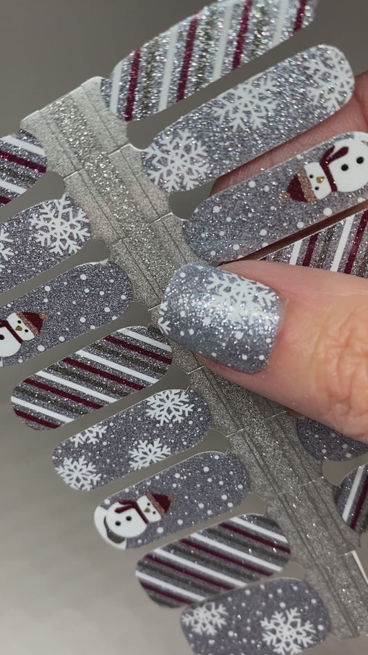 Snowman Glitter Nail Wraps