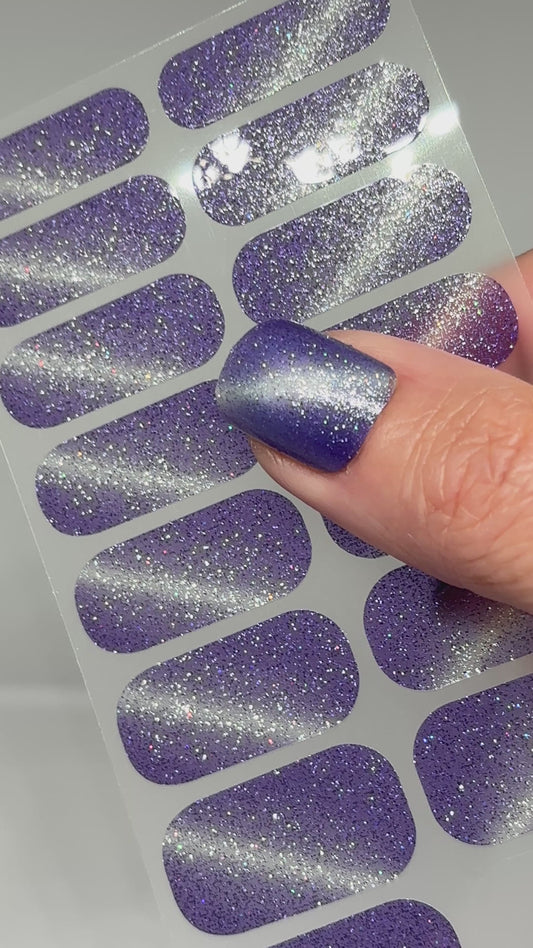 Amethyst Glimmer Nail Wraps (CATS EYE GLITTER)