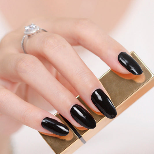 Black Solid Nail Wraps