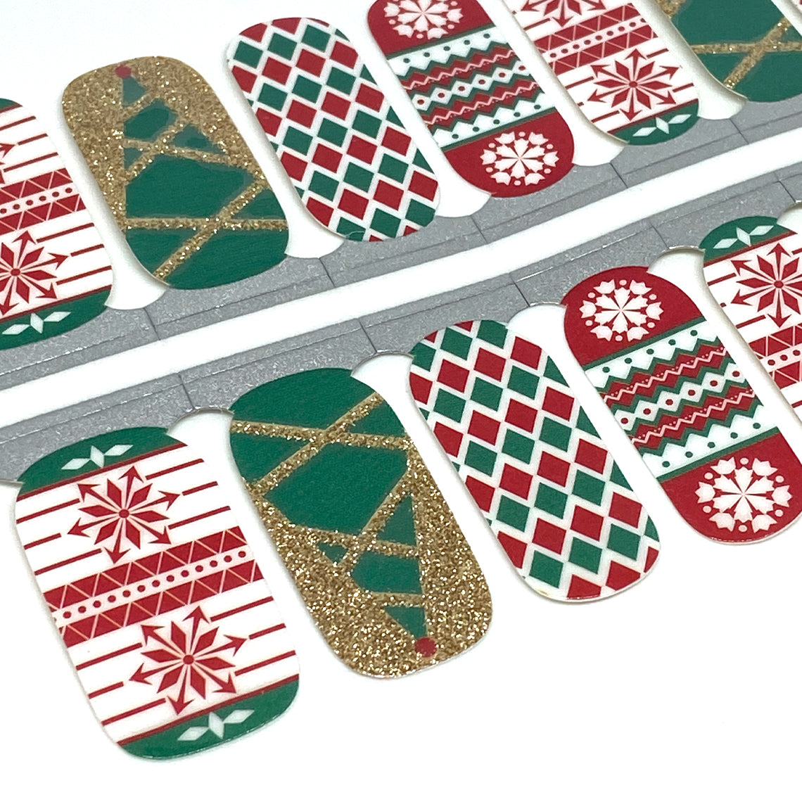 Christmas Time Nail Wraps (Glitter highlights)