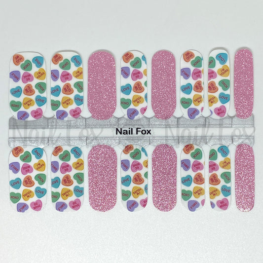 Conversation Hearts Exclusive Design Nail Wraps