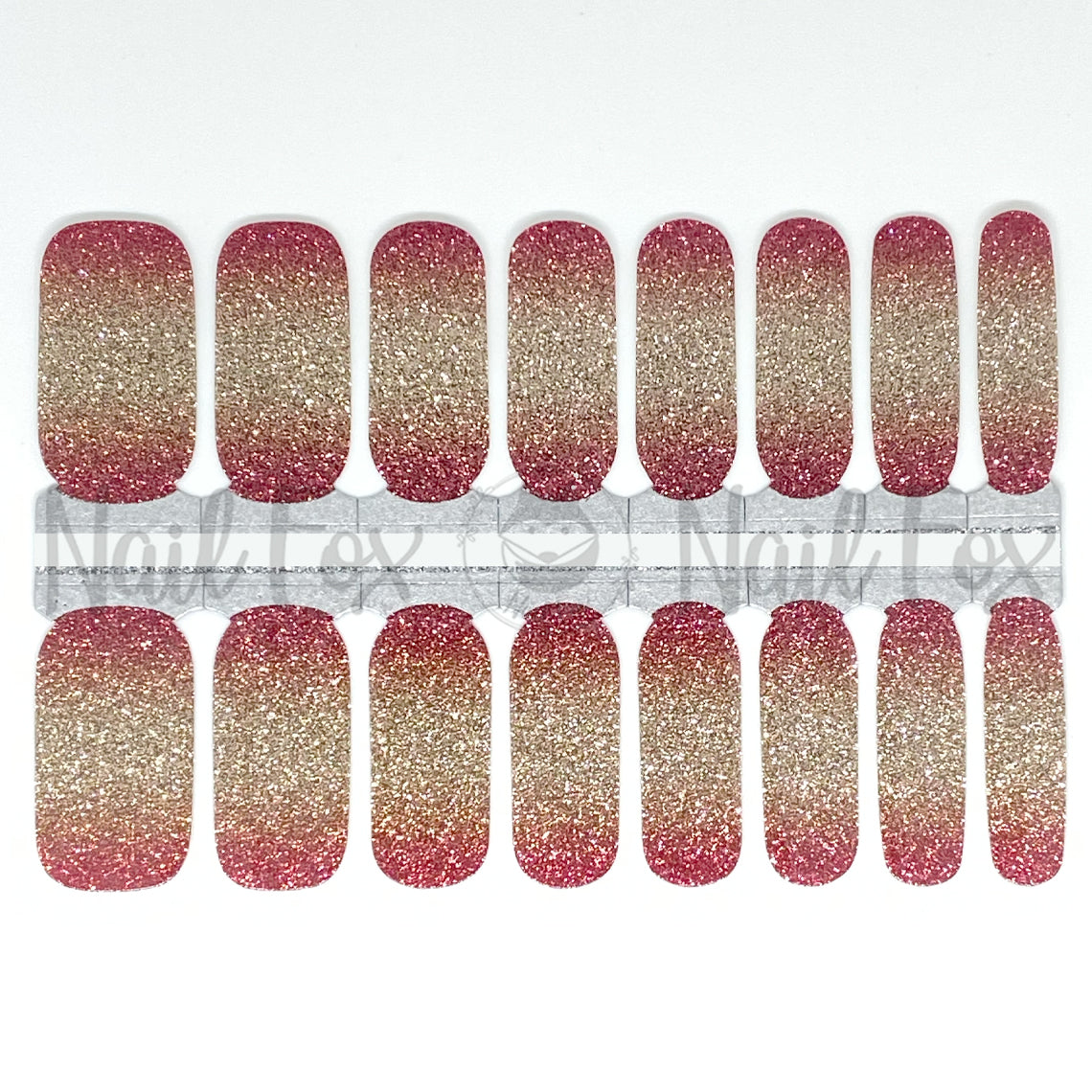 Coral Gold Ombre Nail Wraps
