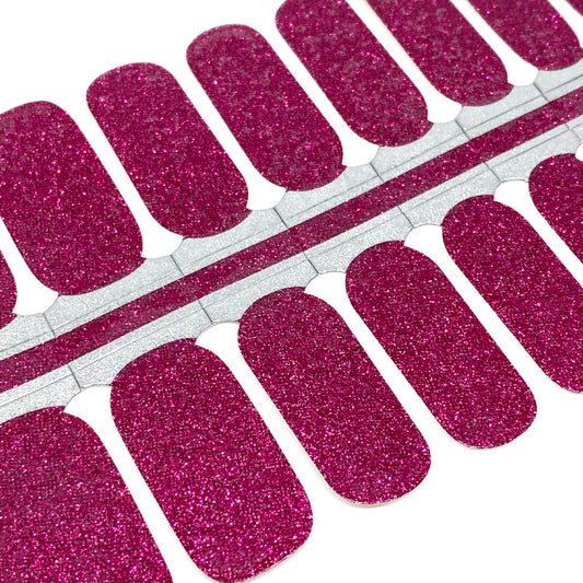 Fuchsia Glitter Nail Wraps
