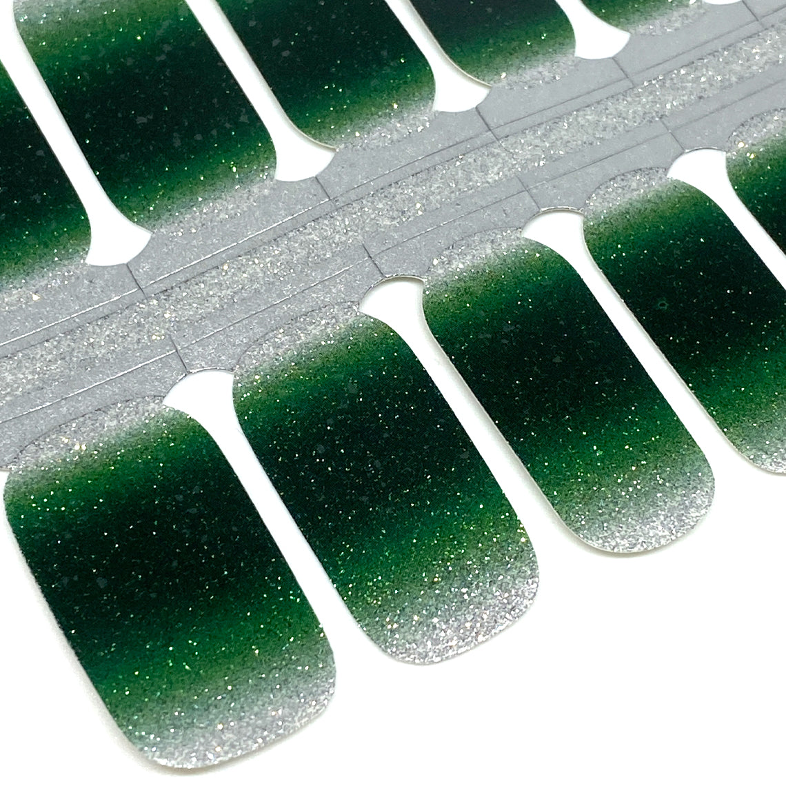Green Ombre Glitter Nail Wraps