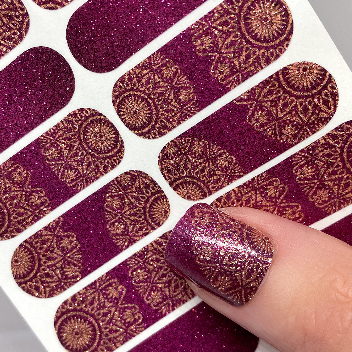 Mandala Glitter Nail Wrap – Nail-Fox