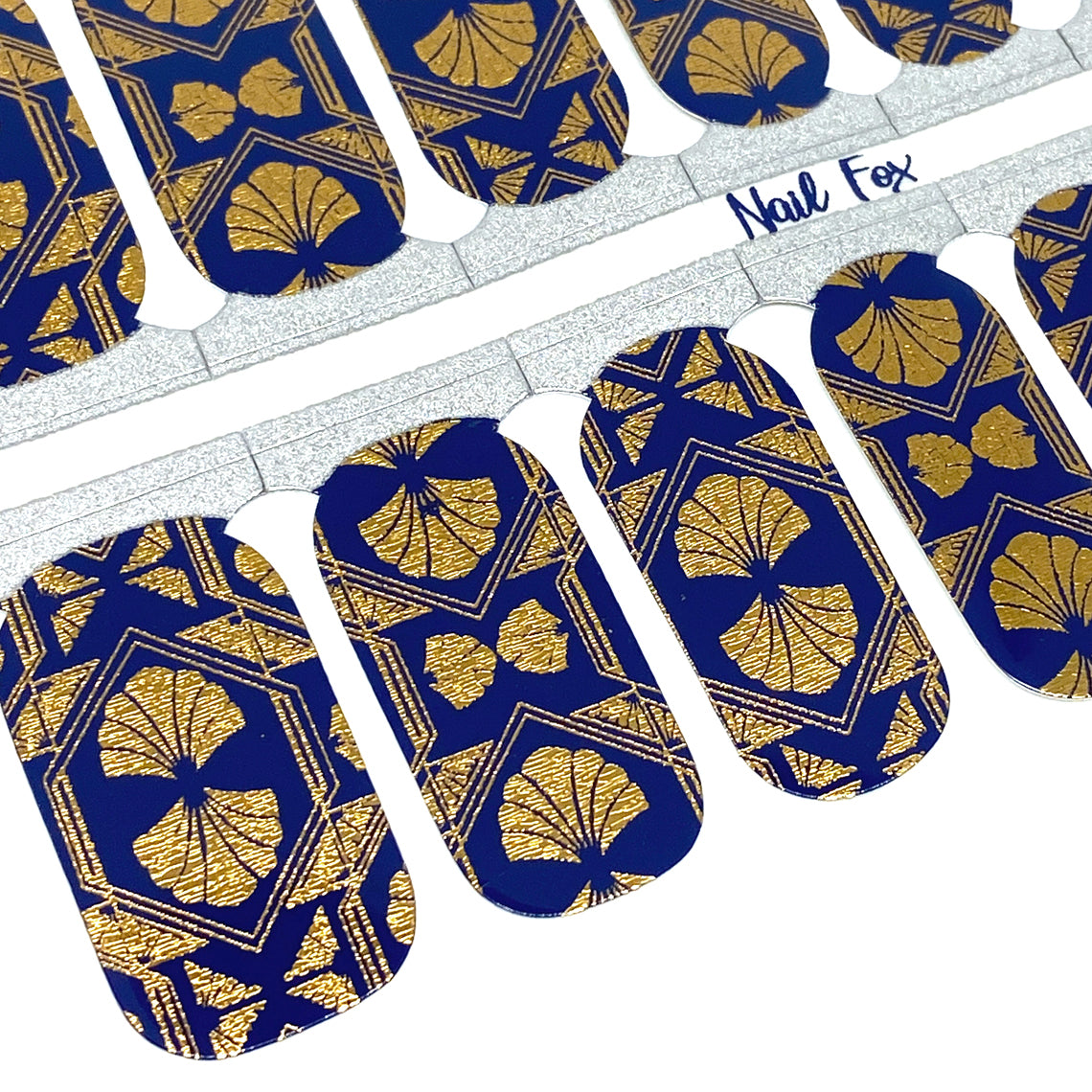 Navy Art Deco Exclusive Design Nail Wraps