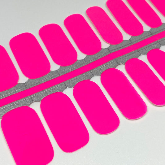 Neon Pink Solid Nail Wraps