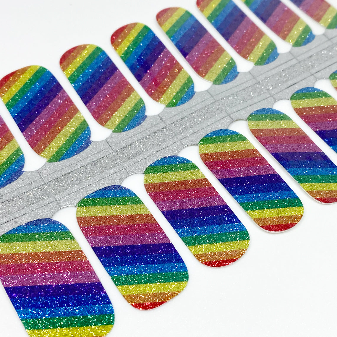 Rainbow Glitter Nail Wraps