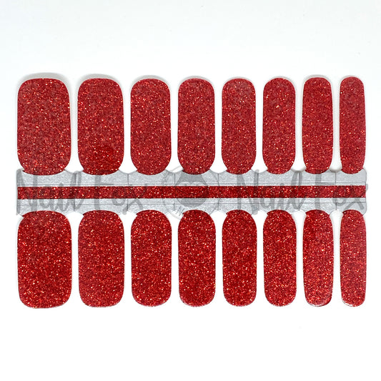 Red Glitter Nail Wraps