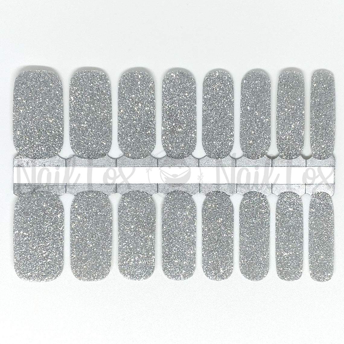 Silver Glitter Nail Wraps