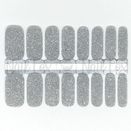 Silver Glitter Nail Wraps