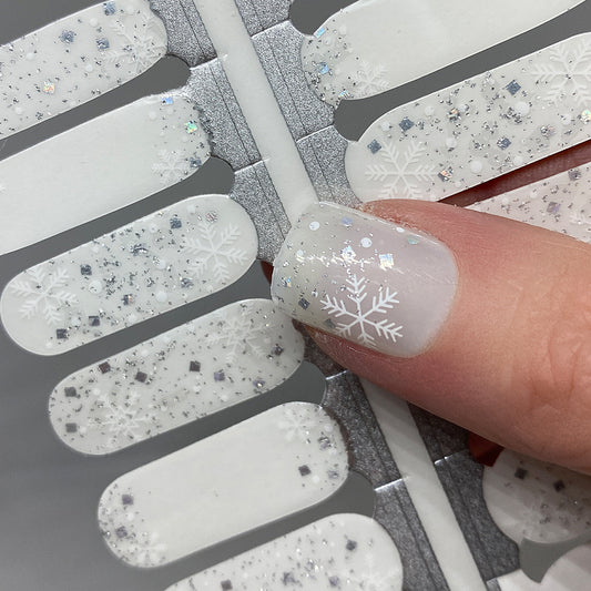 Snowflake Shimmer Nail Wraps